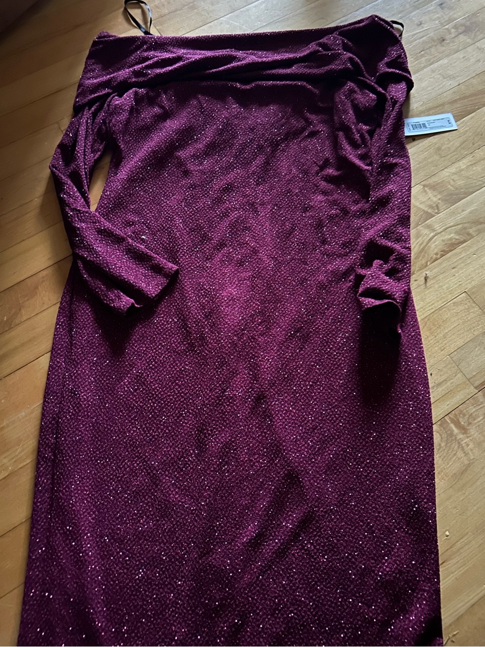 Off-Shoulder Sparkle Bodycon Dress - NWT